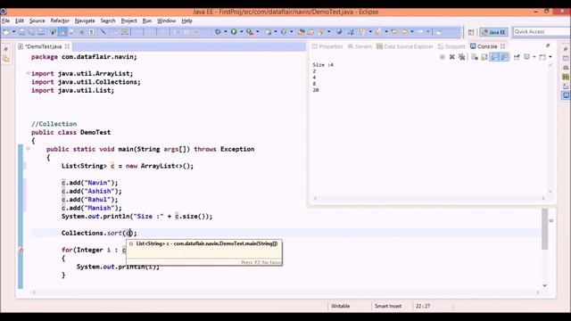 Java Collection List Sort using Collections Class смотреть онлайн