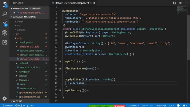 21 Angular Material table Searching part 4 смотреть онлайн