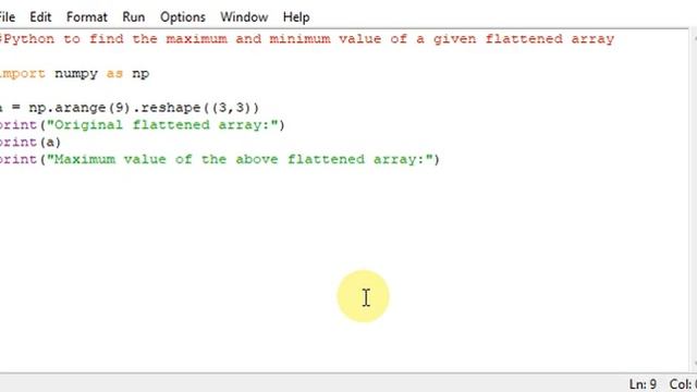 Python to find the maximum and minimum value of a given flattened array смотреть онлайн
