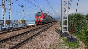 Электровоз 2ЭС4К Дончак с пассажирским поездом Архангельск - Адлер | РЖД | Поезд | Железная дорога