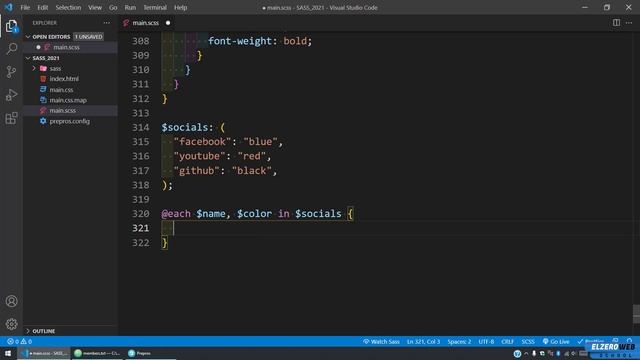 Learn SASS In Arabic 2021 - #13 - Loop - Each And Maps смотреть онлайн