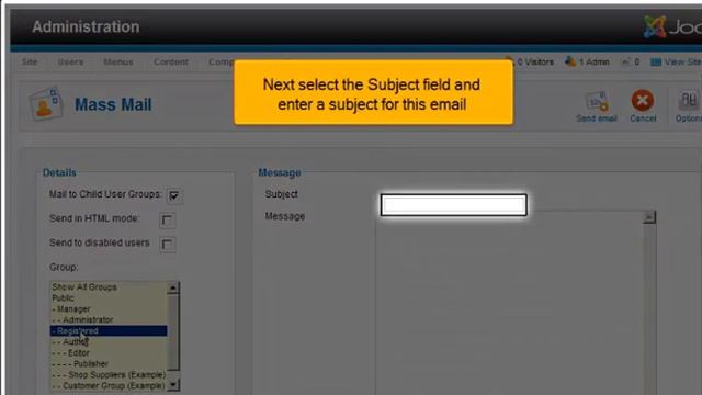 How to use Mass Mail in Joomla 2.5 смотреть онлайн