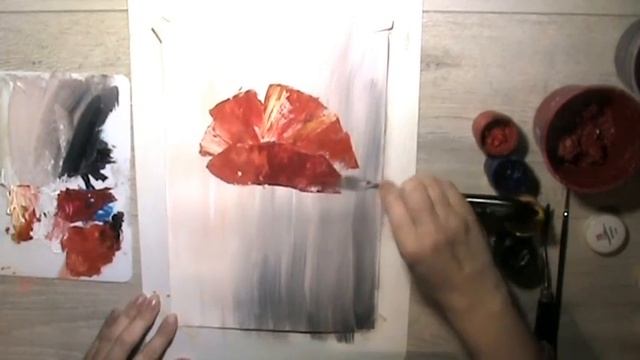 Картина цветок мак. Мастихин. Painting poppy flower. смотреть онлайн