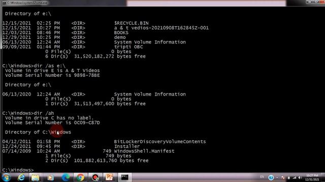 dir command of dos | switch used in dos dir /s/q/o/b/n смотреть онлайн