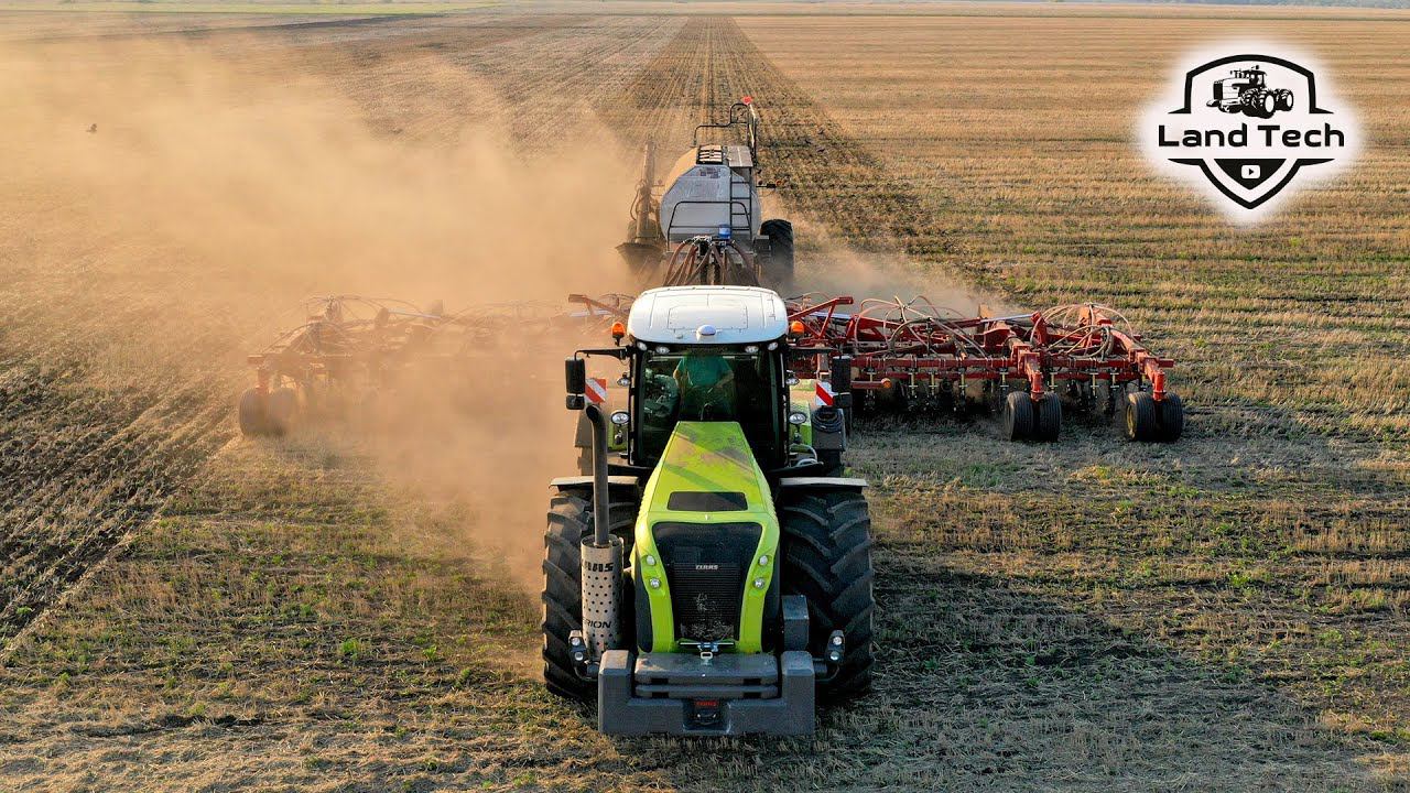 Самый мощный трактор CLAAS в действии: CLAAS Xerion 5000 и посевной комплекс Bourgault 3320! смотреть онлайн