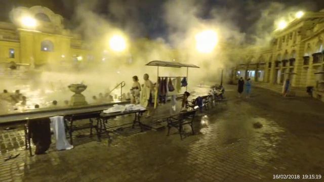 Szechenyi thermal bath. Купальни Сечени Secheny Будапешт 16 февраля 2018 как купаться зимой. смотреть онлайн