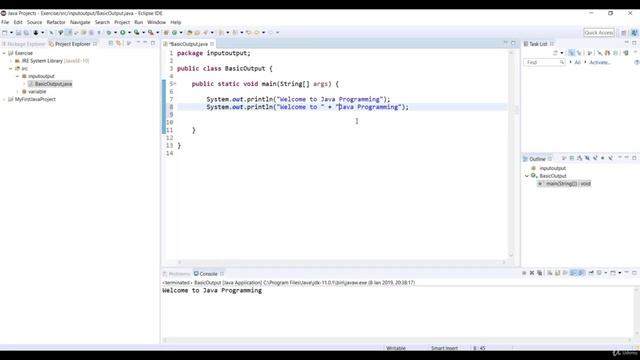 14 Basic Output in java смотреть онлайн