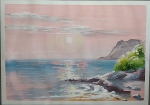 Мастер Класс. Гуашь. Море