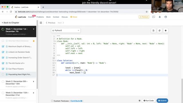 117. Populating Next Right Pointers in Each Node II - Day 6/31 Leetcode December Challenge смотреть онлайн