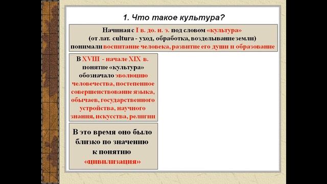Что такое культура 9 класс смотреть онлайн