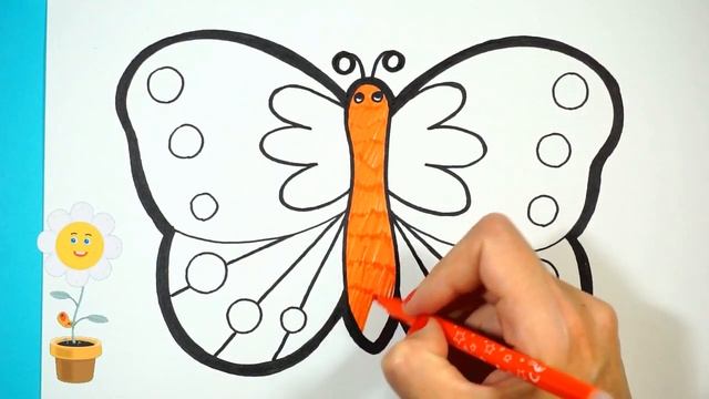 Bolalar uchun Kelebek rasm chizish/Drawing Butterfly for children/Рисование Бабочки для детей смотреть онлайн