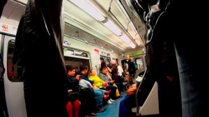 Поездка от Станции Метро "Фрунзенская" до Станции "Чёрная Речка" в Вагоне: № 7457, 2 Линия (МПЛ)