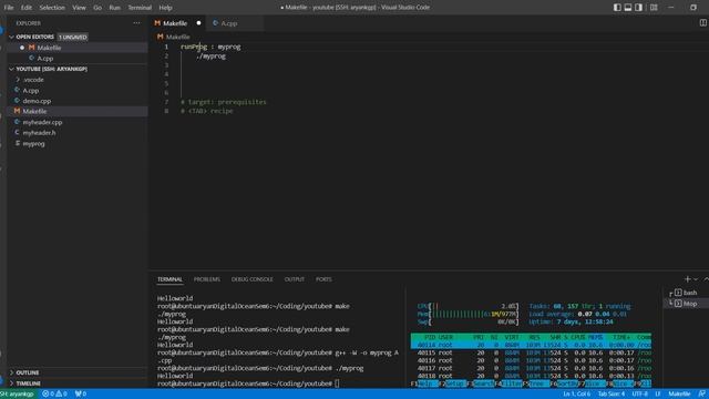 How to use simple makefile | VS Code | c++ programming смотреть онлайн