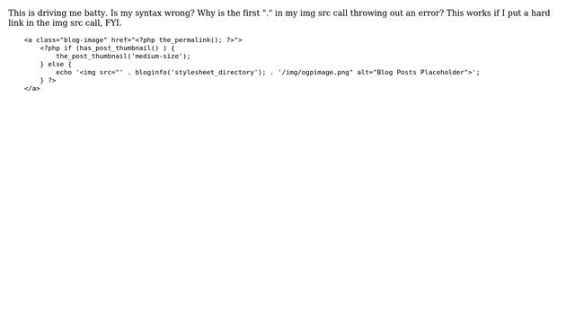 Wordpress: php syntax - how to concatenate properly - echo bloginfo('stylesheet_directory) смотреть онлайн