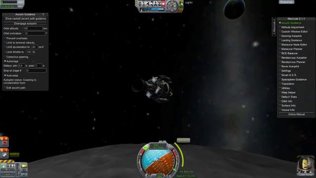 How to get into orbit using Mechjeb 2.1 in KSP .23 смотреть онлайн