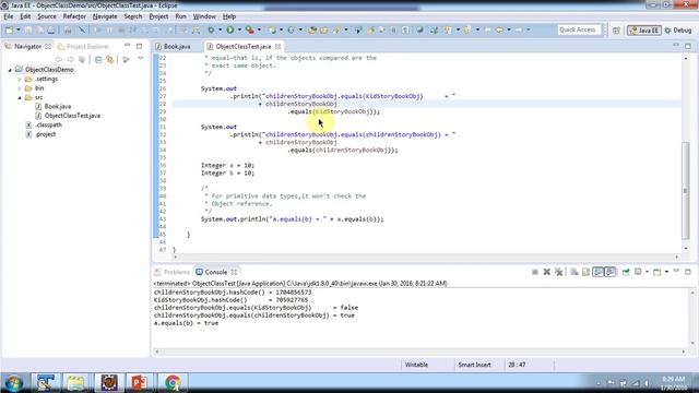 Java Object Class(equals method-book) | Java Tutorial смотреть онлайн