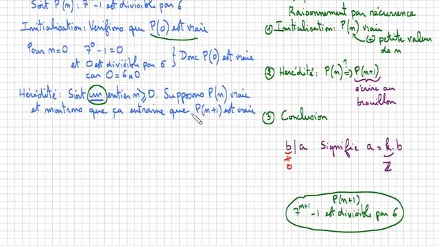 raisonnement par récurrence • Démontrer que 7^n-1 est divisible par 6 • arithmétique • Terminale S смотреть онлайн