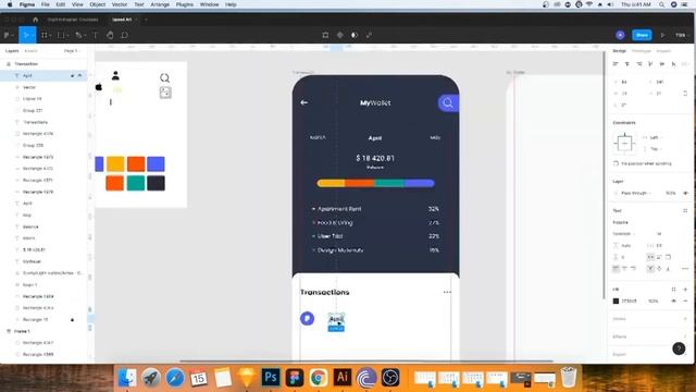 Transaction App Design in Figma + Filmora - Speed Art смотреть онлайн