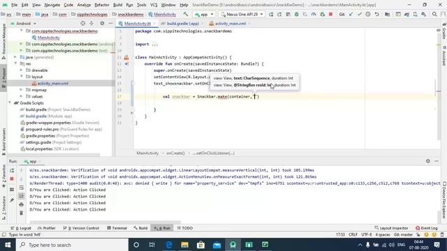 SnackBar in Android Kotlin смотреть онлайн