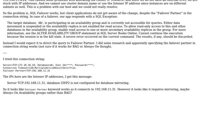 Databases: Entity Framework Core for SQL Server Failover Basic Availability Groups does not work смотреть онлайн