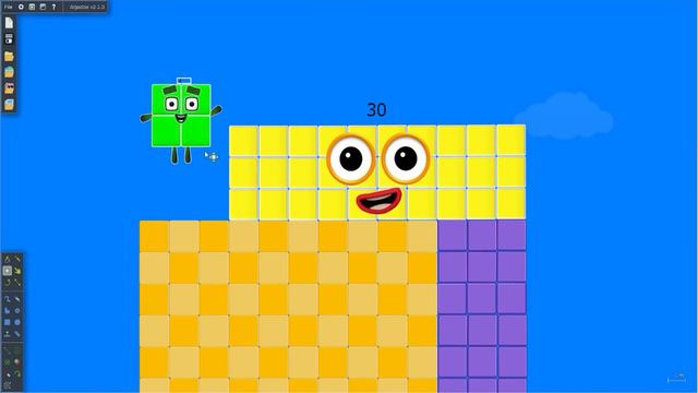 Numberblocks, BIG NUMBERS, Colourblocks In Wonderland | Numberblocks Eating Simulation By Algodoo