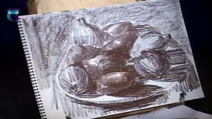 Уроки рисования (# 16) карандашом. Рисуем картофель с луком