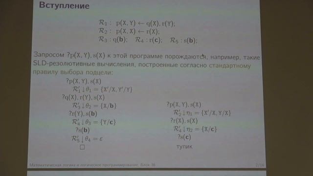 Подымов В.В. | Лекция 13 по математической логике и логическому программированию, 2023 | ВМК МГУ смотреть онлайн