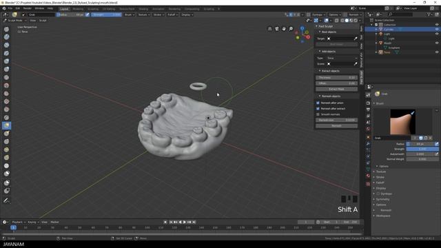 Blender 2.8 Free Sculpting Addon: Add Objects in Sculpt Mode смотреть онлайн