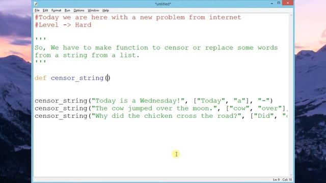 The problem from the Internet: Censor Words from List Problem | Python Simple Practice Problem смотреть онлайн