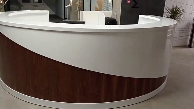 Акриловый камень в интерьере. Ресепшен. смотреть онлайн