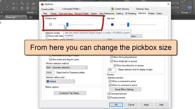 change pickbox size in autocad смотреть онлайн