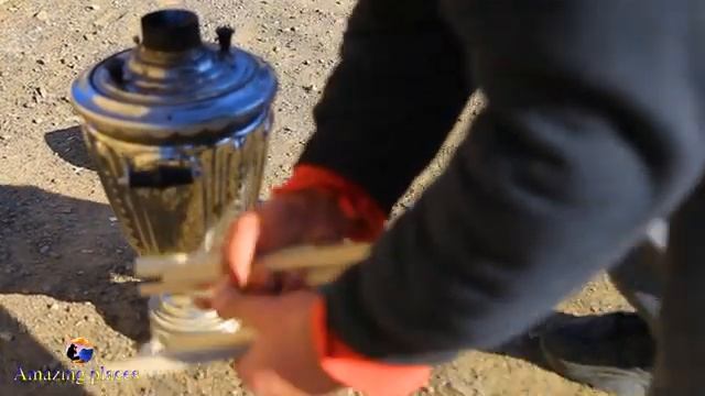 Готовим Лезгинское блюдо-печень и мясо говядины на костре в казане смотреть онлайн