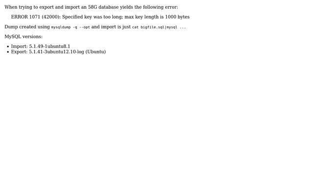 Databases: MySQL export/import yields error смотреть онлайн