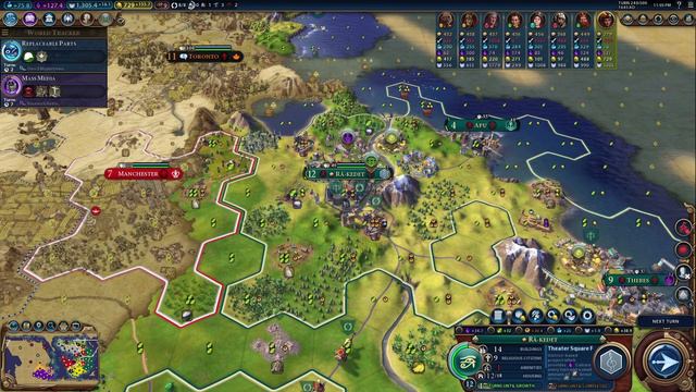 Civilization 6: Deity Egypt - Culture Win! (Part 8) смотреть онлайн