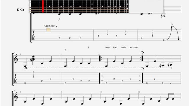 Cash, Johnny Folsom Prison Blues GUITAR 1 TAB смотреть онлайн