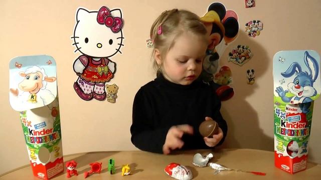 Открываем киндеры. Коллекция пушистых зайчиков. смотреть онлайн