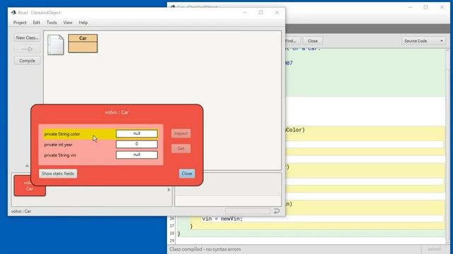 BlueJ Class and Object смотреть онлайн