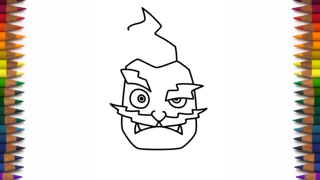 How to draw Electro Wizard face - Clash Royale characters step by step easy смотреть онлайн