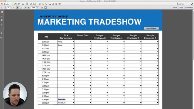Tradeshow Staff Schedule Template (Free Download) смотреть онлайн