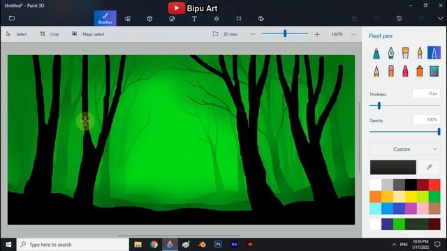 How to Draw - in computer| Paint 3D tutorial | Paint 3D | paint in computer | scenery drawing смотреть онлайн