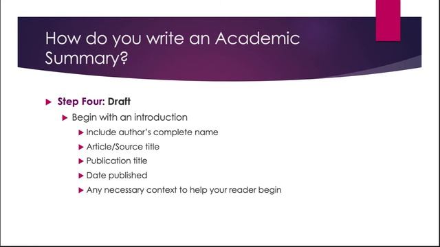 Academic Summaries: How To Write
