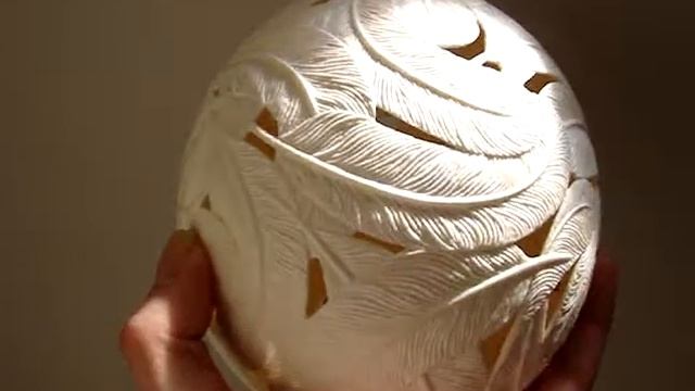 Резьба по страусиному яйцу от Елены Фоменко