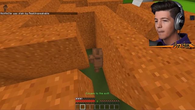 MINECRAFT RUN FROM THE BEAST MAZE ESCAPE Vs Unspeakable! (MCPE Maze Run)