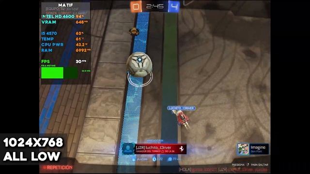 Rocket League INTEL HD 4600 / i5 4570 смотреть онлайн