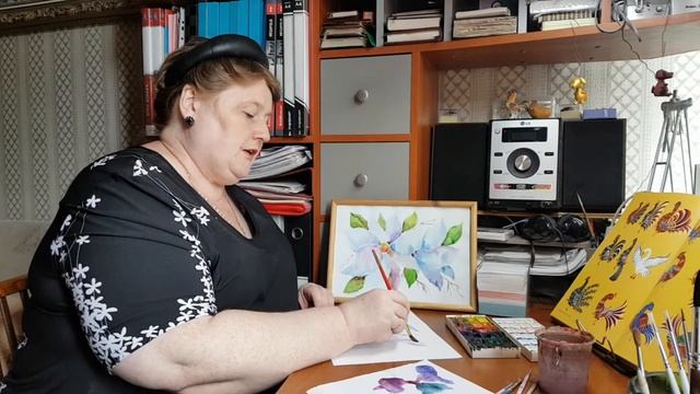 Ирина Мартынова | Роспись доски «Рисунок цветов акварелью» смотреть онлайн