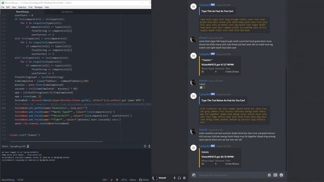Discord Typing Test Bot (Personal Project/Learning Python) смотреть онлайн