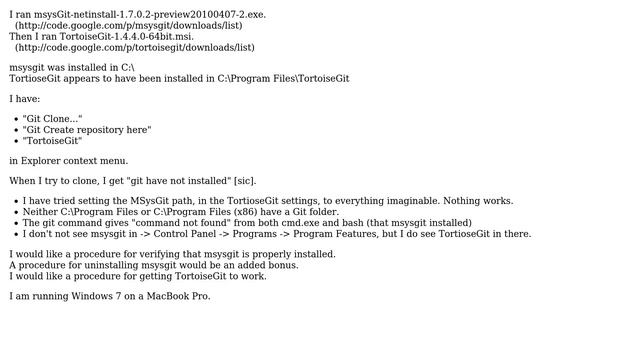 Can't Install msysgit/tortoisegit смотреть онлайн