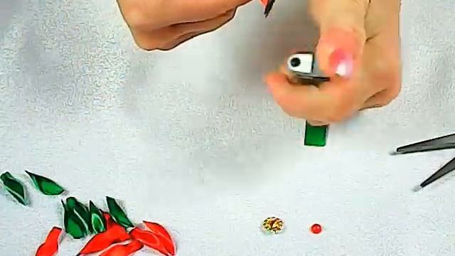 DIY/Christmas tree decoration tutorial/Kanzashi flower/MK/канзаши: bricoart.kam смотреть онлайн