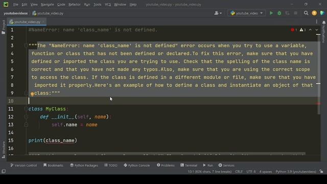 "Python NameError: 'class name' is not defined - Fix it Now!" смотреть онлайн