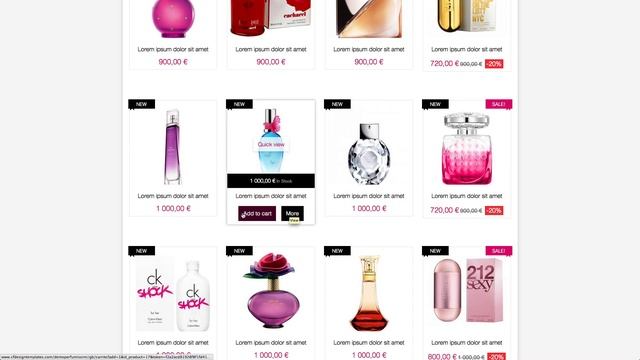 Demo template Perfumissimi for Prestashop 1.6 смотреть онлайн